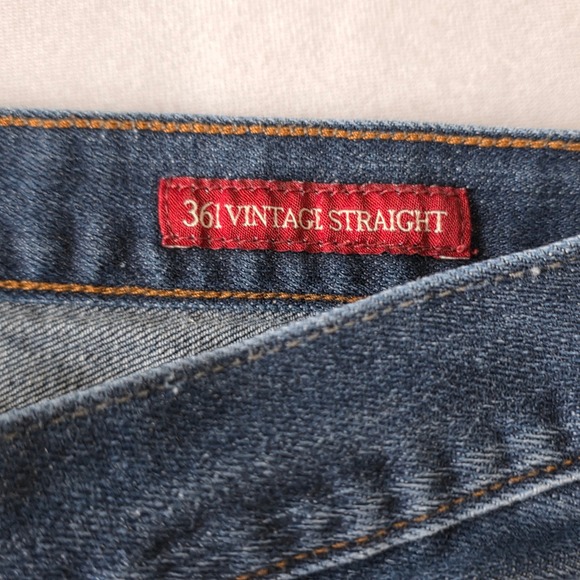 Lucky Brand Men 361 Vintage Straight Jeans Dark Wash Blue Denim Stretch 36X29 - Picture 9 of 12